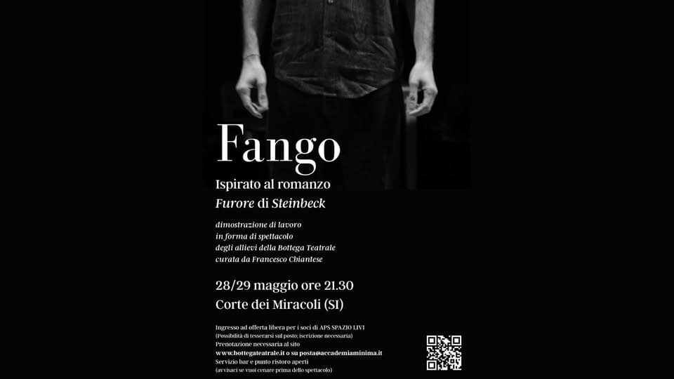 Evento Fango Locandina Fango - da giovedì 28 maggio - venerdì 29 maggio 2026 ore 21:30 ore 23:30