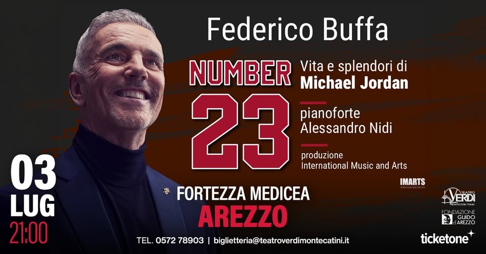Evento Federico Buffa – Number 23 Arezzo Locandina Federico Buffa – Number 23 Arezzo - venerdì 3 luglio ore 21:00 - 23:00