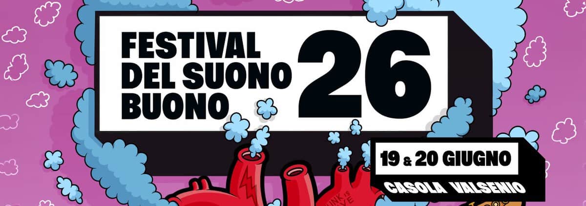 Potrebbe essere un'immagine raffigurante il seguente testo "FESTIVAL DEL SUONO 26 BUONO 19&20GIUGNO 19&20 GIUGNO CASOLA CASOLAVALSEMO VALSENIO"