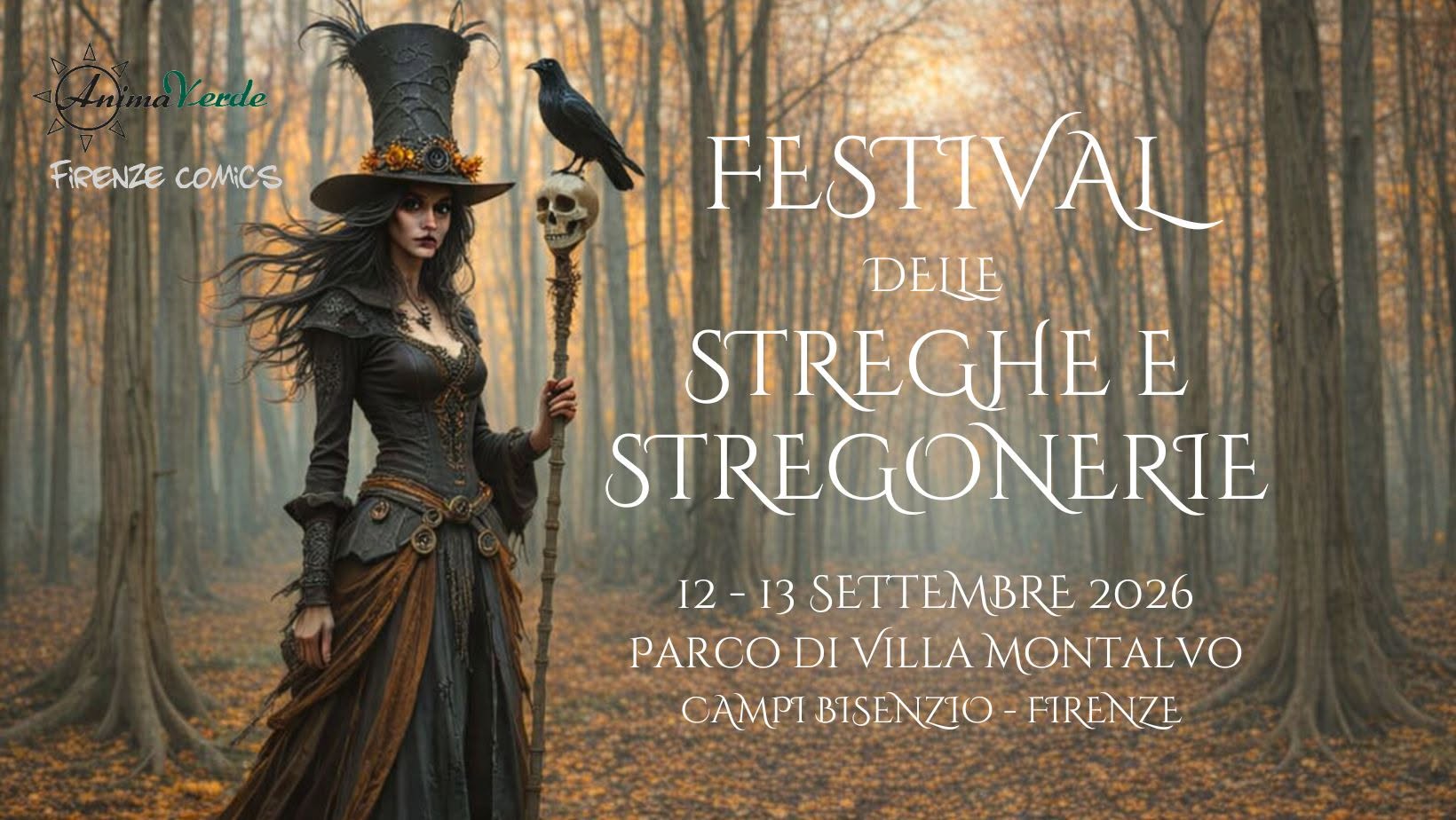 Evento Festival delle Streghe e Stregonerie 2026 12 – 13 Settembre Firenze Locandina Festival delle Streghe e Stregonerie 2026 12 – 13 Settembre Firenze - da sabato 12 settembre - domenica 13 settembre 2026 ore 11:00 ore 20:00