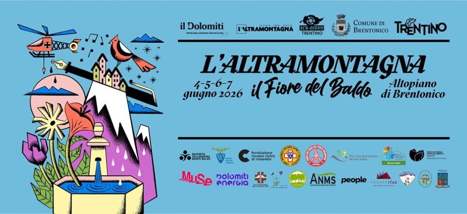 Evento Festival L’Altramontagna “Il Fiore del Baldo” Locandina Festival L’Altramontagna “Il Fiore del Baldo” - da giovedì 4 giugno - domenica 7 giugno 2026 ore 10:30 ore 16:00