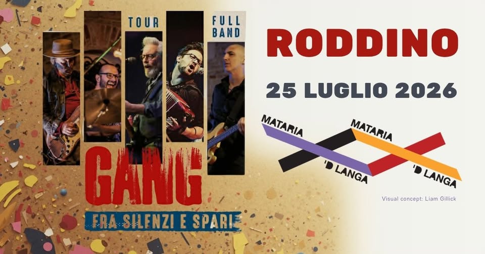 Evento Gang A Roddino – Cn – Locandina Gang A Roddino – Cn – - sabato 25 luglio ore 22:00 - 00:00