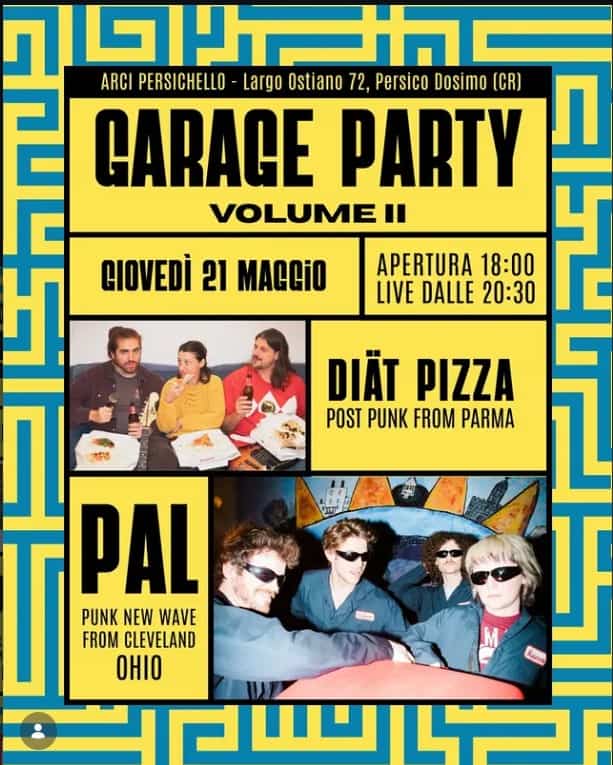 Evento Garage night vol.II Locandina Garage night vol.II - giovedì 21 maggio ore 18:00 - 20:00