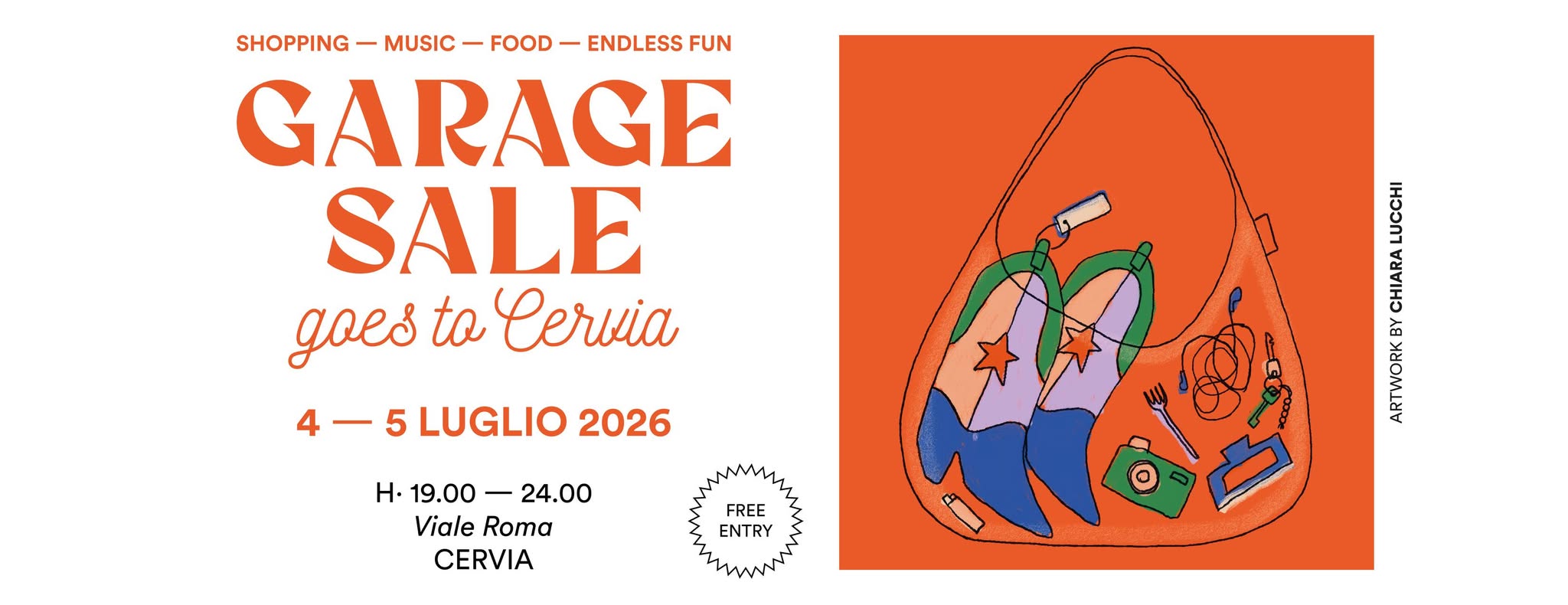 Evento Garage Sale goes to Cervia Locandina Garage Sale goes to Cervia - da sabato 4 luglio - domenica 5 luglio 2026 ore 19:00 ore 23:59