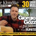 GIORGIO GOZZO & I BRO from RUMATERA Potrebbe essere un'immagine raffigurante chitarra e il seguente testo "The BURGERHOUSE BURGER Klondika HOUSE 30 30MAO SABATO OTTAVA OTTAVAPRESA-CAORLE CAORLE PRESA START LIVE MUSIC ORE 21.00 CAORLE CAO SPONSOR BY IO ODIO FARE FESTA ABBIGLIAMENTO Giorgio Gozzo eiBro Live acustico From RUMATERA SI CONSIGLIA LA PRENOTAZIONE DEL TAVOLO 329.4443375 (MAX)"