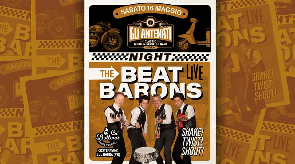 Evento Gli Antenati Night – Live THE BEAT BARONS – 60’s beat’n’roll party Locandina Gli Antenati Night – Live THE BEAT BARONS – 60’s beat’n’roll party - sabato 16 maggio ore 22:00 - 00:00
