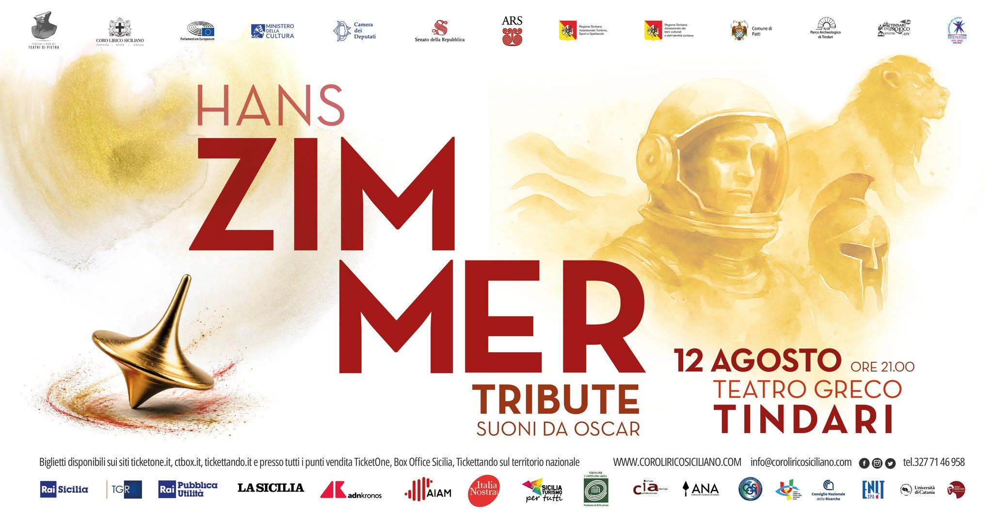 Evento HANS ZIMMER TRIBUTE al Teatro greco di TINDARI il 12 Agosto 2026 – Suoni da Oscar Locandina HANS ZIMMER TRIBUTE al Teatro greco di TINDARI il 12 Agosto 2026 – Suoni da Oscar - mercoledì 12 agosto ore 21:00 - 22:30