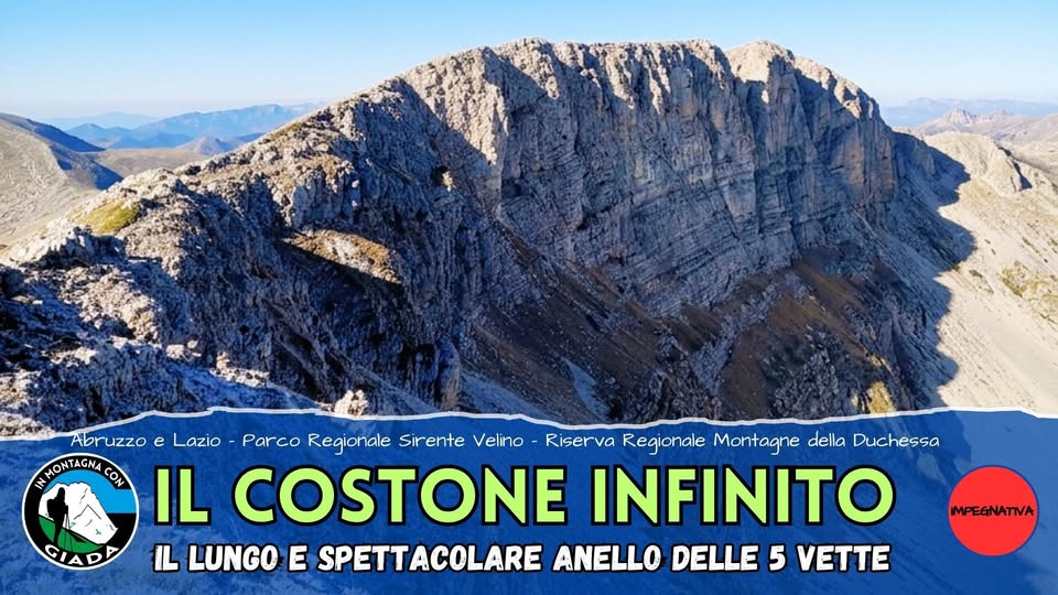 Evento Il Costone Infinito, Il Lungo E Spettacolare Anello Delle 5 Vette Locandina Il Costone Infinito, Il Lungo E Spettacolare Anello Delle 5 Vette - lunedì 29 giugno ore 08:30 - 10:30