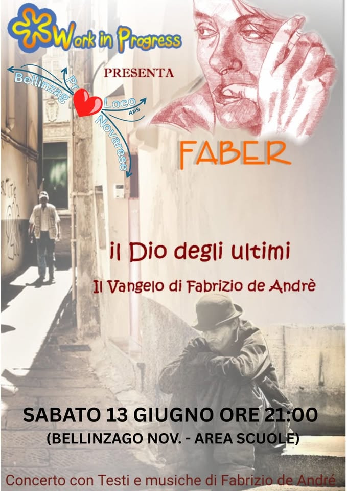 Evento Il Dio degli ultimi ( il vangelo di Fabrizio de André) Locandina Il Dio degli ultimi ( il vangelo di Fabrizio de André) - sabato 13 giugno ore 21:00 - 23:00