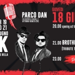 il GIOVEDI’ del GAS ROCK / BROTHERSinBLACK Tribute to TheBluesBrothers / opening by NIEMAND Potrebbe essere un'immagine raffigurante il seguente testo "PARCO DAN VIA CHIAPARELL GIOVANNI, 17 VITTORIO VENETO TV) 2026 GAS GIUGNO 1819 20 2021 21 ROCK EVENTO BENEFICO IN FAVORE DELLA GIOVEDI 18 GIUGNO 20.00 opening act by NIEMAND [ROCK COVER BAND) LILT 민 EHTY npaTeи. EIAITEL 트 UNO 21.00 BROTHERS IN BLACK (TRIBUTE TO THE BLUES BROTHERS) 23.00 ROCK s SE by ennis Forti MaRilu D Hora zack!"