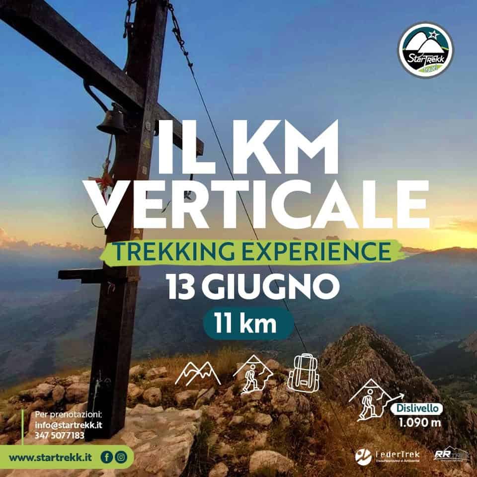 Potrebbe essere un'immagine raffigurante il seguente testo "StanTRekk aL IL KM VERTICALE TREKKING EXPERIENCE 13 GIUGNO 11 km Per Perprenotazioni: info@startrekk.it 347 5077183 www.startrekk.it f© f Dislivello 1.090 m FederTrek RR"