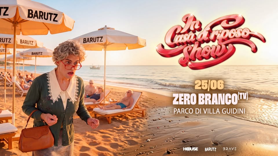 Evento In Casa Di Riposo Summer Show By Barutz Zero Branco (Tv) – Parco Di Villa Guidini Locandina In Casa Di Riposo Summer Show By Barutz Zero Branco (Tv) – Parco Di Villa Guidini - giovedì 25 giugno ore 21:00 - 23:00