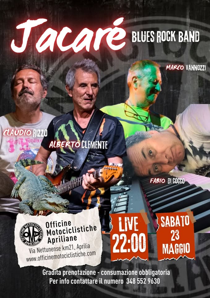 Evento JACARÈ blues rock band Locandina JACARÈ blues rock band - sabato 23 maggio ore 22:00 - 00:00