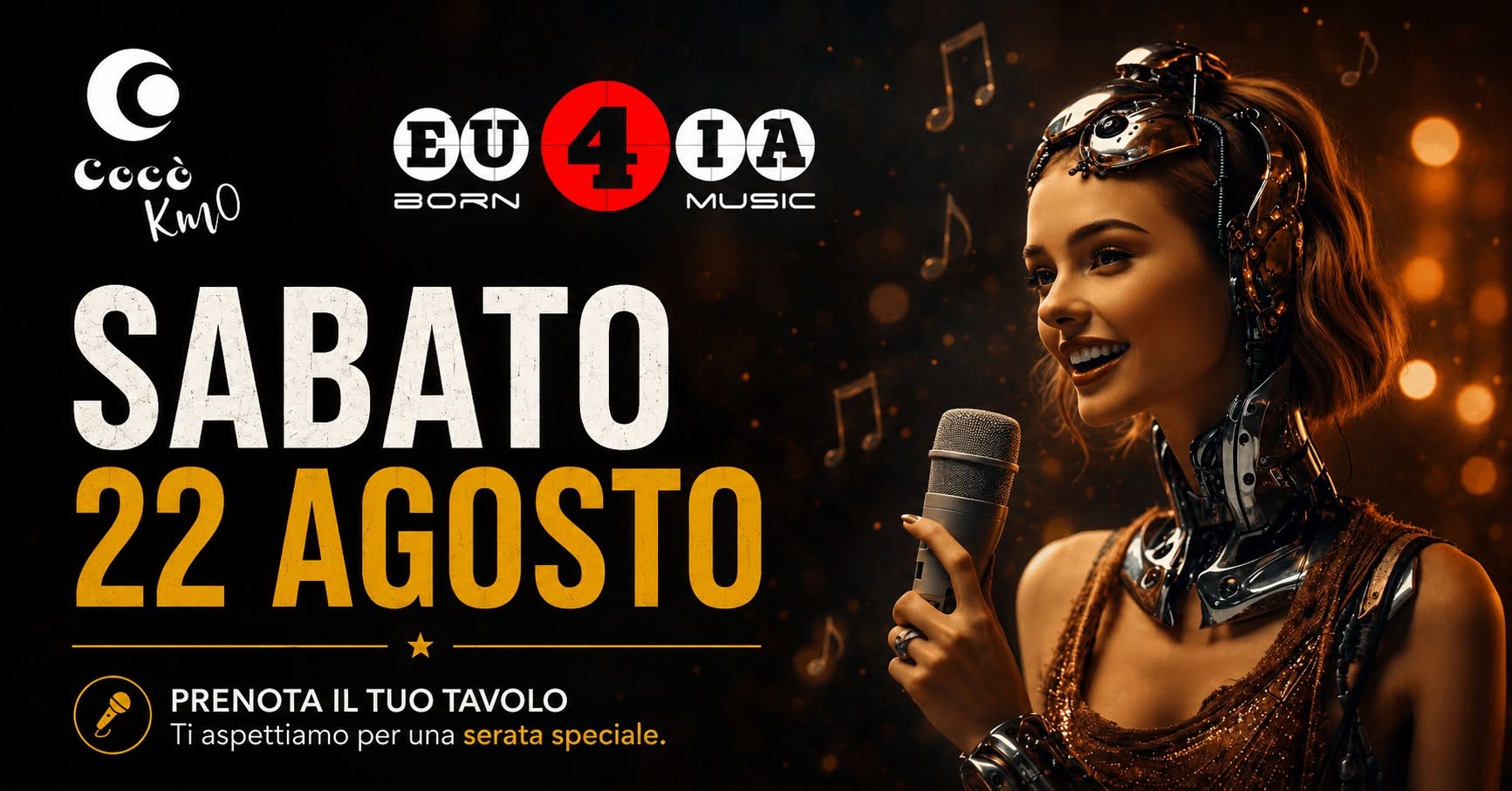 Evento Karaoke D’estate @Eu4Ia Cocò Km0 Sabato 22 Agosto Locandina Karaoke D’estate @Eu4Ia Cocò Km0 Sabato 22 Agosto - sabato 22 agosto ore 19:00 - 21:00