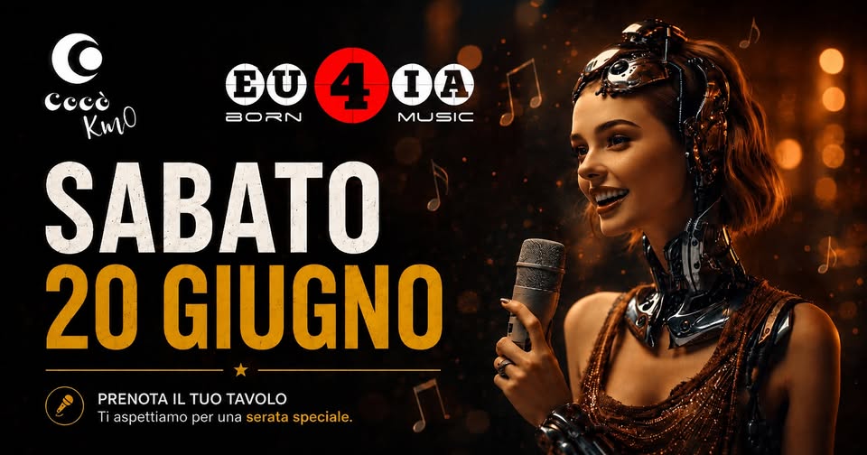 Evento Karaoke D’estate @Eu4Ia Cocò Km0 Sabato 27 Giugno Locandina Karaoke D’estate @Eu4Ia Cocò Km0 Sabato 27 Giugno - sabato 20 giugno ore 19:00 - 21:00