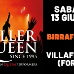 Killer Queen live@Villafranca di Forlì Potrebbe essere un'immagine raffigurante il seguente testo "SABATO 13 GIUGNO KILLER K ILLER QUEEN UEEN SINCE 1995 BIRRAFRANCA OFFICIAL ITALIAN FFICIALITALIANQUEENPERFORMERS QUEEN Qu PERFORMERS VILLAFRANCA (FORLI')"