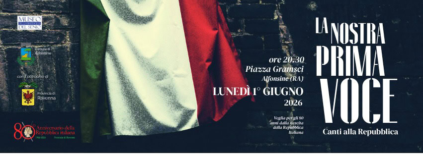 Evento La nostra prima voce. Canti alla Repubblica Locandina La nostra prima voce. Canti alla Repubblica - lunedì 1 giugno ore 20:30 - 22:30