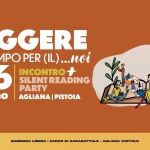 Leggere, un tempo per (il)… noi | Incontro + Silent Reading Party Potrebbe essere un disegno raffigurante il seguente testo "LEGGERE UN TEMPO PER .(.( noi 06 INCONTRO SILENT LENTREADING READING PARTY giugno AGLIANA IPISTOIA INGRESSO LIBERO PARCO οι CARABATTOLE- AGLIANA (PISTOIA)"