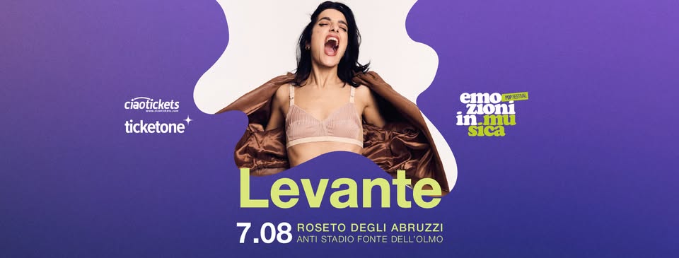 Evento Levante dell’Amore Tour estivo – Roseto D.A. Locandina Levante dell’Amore Tour estivo – Roseto D.A. - venerdì 7 agosto ore 21:30 - 23:30