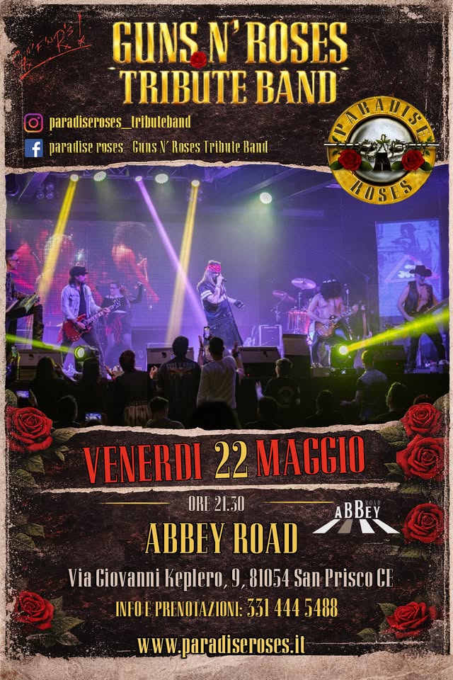 Evento Live at “Abbey Road” Caserta Locandina Live at “Abbey Road” Caserta - venerdì 22 maggio ore 21:30 - 23:30