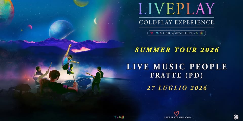 Evento LIVEPLAY – COLDPLAY Experience @Live Music People Fratte (PD) Locandina LIVEPLAY – COLDPLAY Experience @Live Music People Fratte (PD) - lunedì 27 luglio ore 21:00 - 23:00