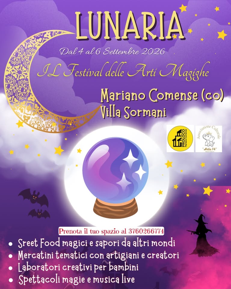 Evento Lunaria Locandina Lunaria - da venerdì 4 settembre - sabato 5 settembre 2026 ore 10:00 ore 00:00