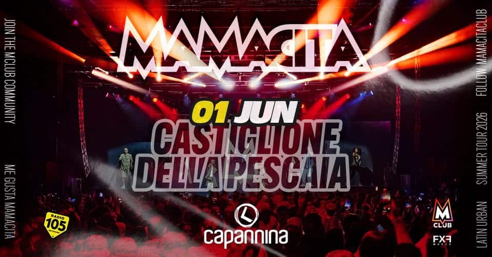 Lunedì 1 Giugno – MAMACITA / One Night Show Potrebbe essere un'immagine raffigurante testo