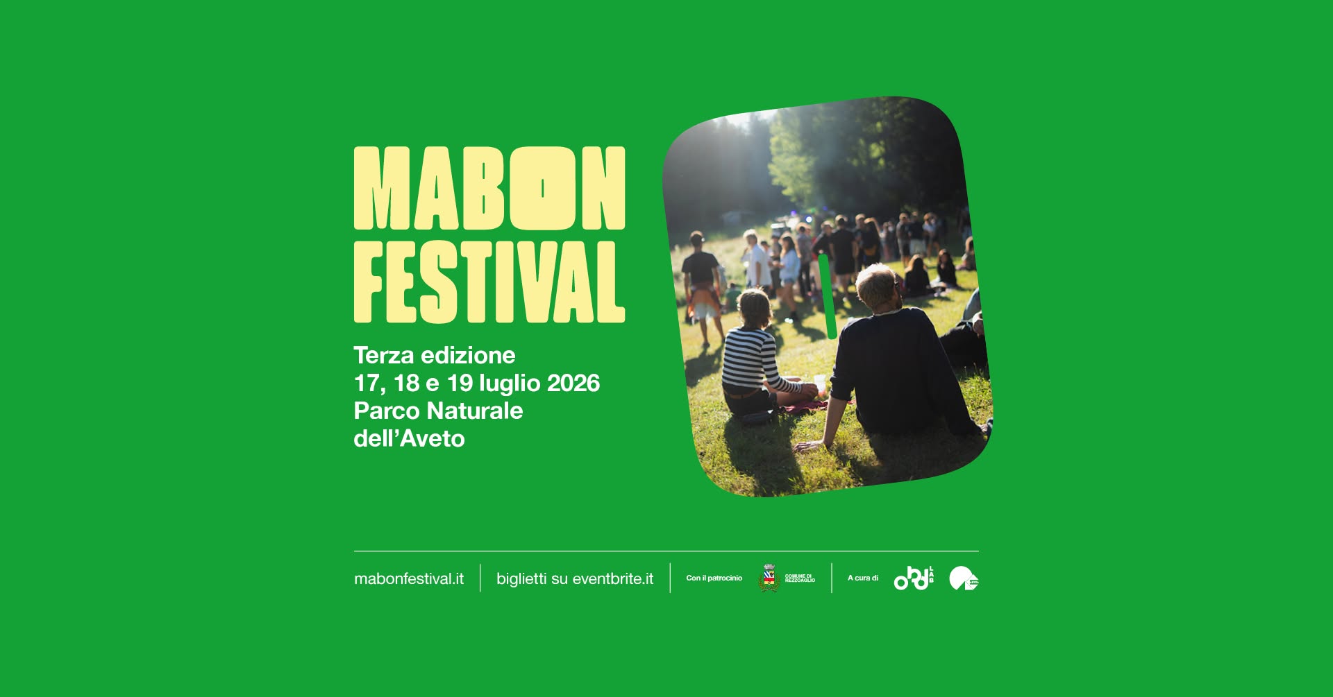 Evento Mabon Festival 2026 Locandina Mabon Festival 2026 - da venerdì 17 luglio - domenica 19 luglio 2026 ore 16:00 ore 19:00