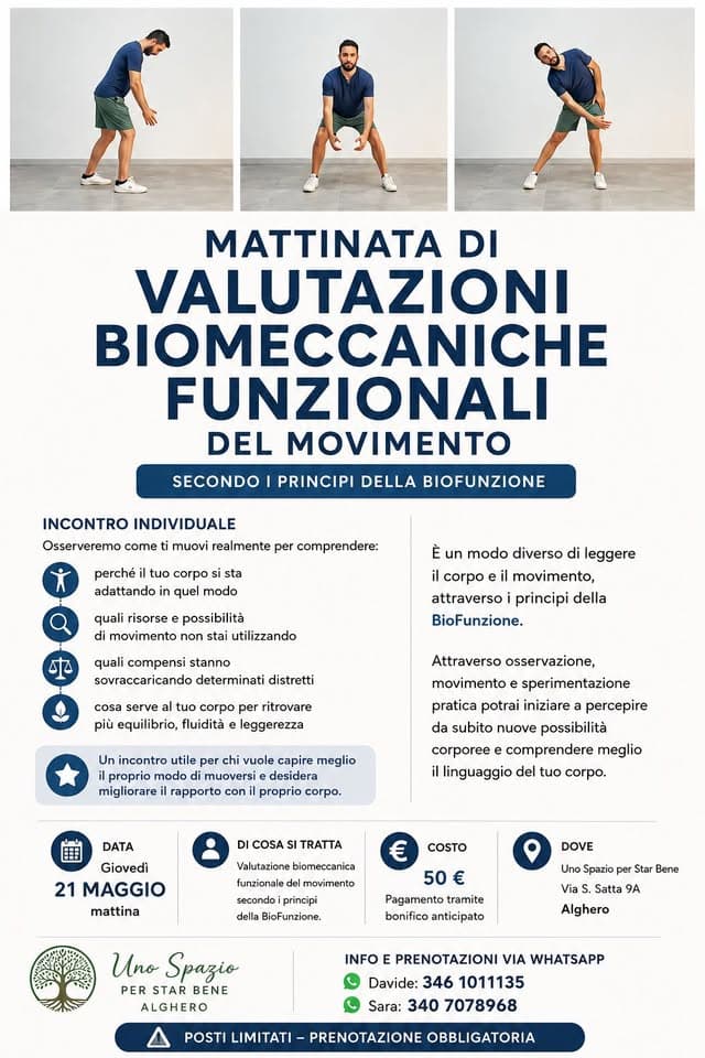 Evento Mattinata di valutazione biomeccanica funzionale Locandina Mattinata di valutazione biomeccanica funzionale - giovedì 21 maggio ore 09:30 - 11:30