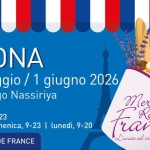 Mercatino Regionale Francese – Arona Potrebbe essere un'immagine raffigurante il seguente testo "Venerdì, 12-23 sabato e domenica, 9-23 I lunedì, 9-20 M de ARONA 29 maggio/ 1 giugno 2026 Lungolago Nassiriya Mercatino Francese Lunico Linicordorigindeinteaiall unico ed originale in Ctalia! Regionale rancese SAVEURS DE FRANCE FRANCE"