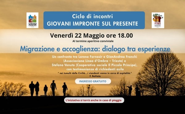 Evento Migrazione e accoglienza dialogo tra esperienze Locandina Migrazione e accoglienza dialogo tra esperienze - venerdì 22 maggio ore 18:00 - 19:30