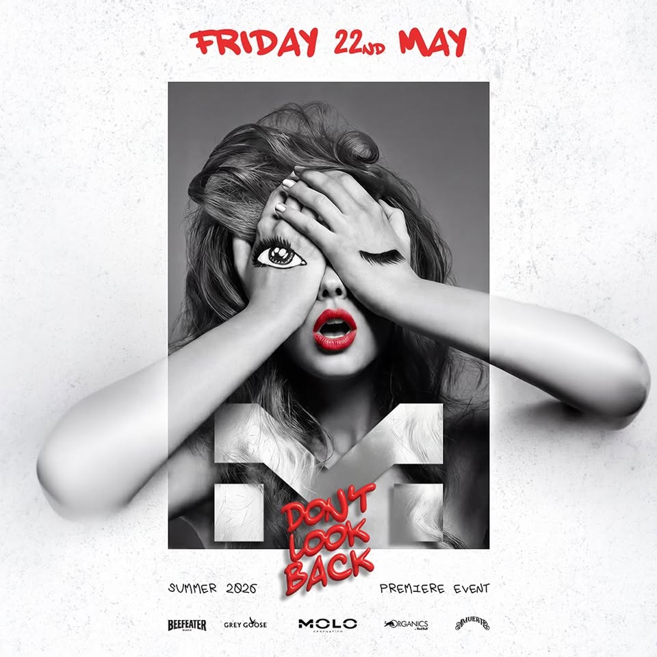 MOLO SUMMER 2026 PREMIERE EVENT Potrebbe essere un'immagine raffigurante il seguente testo "FRIDAY 22ND 22 MAY SUMMER SUMMER2025 2025 ON BACK LOOK PREMIERE EVENT BEEFEATER CREYGOOSE CREY MOLO 3 아부터이 ว おが何れだ。"