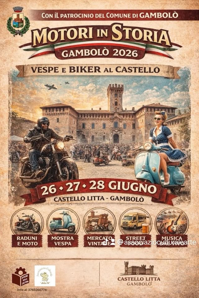 Evento Motori in Storia Locandina Motori in Storia - da venerdì 26 giugno - sabato 27 giugno 2026 ore 10:00 ore 00:00