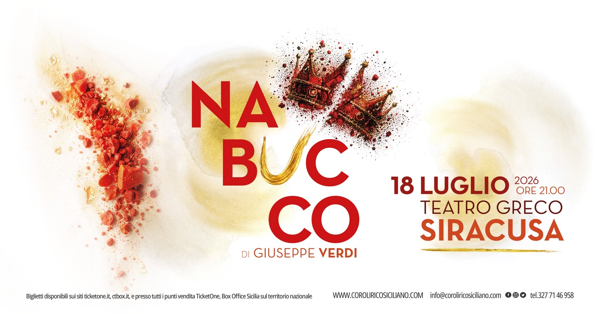Evento NABUCCO di Giuseppe Verdi al Teatro greco di Siracusa – 18 Luglio 2026 Locandina NABUCCO di Giuseppe Verdi al Teatro greco di Siracusa – 18 Luglio 2026 - sabato 18 luglio ore 21:00 - 23:30
