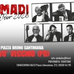 NOMADI IN CONCERTO – VO’ VECCHIO (PD) Potrebbe essere un'immagine raffigurante il seguente testo "NOMADI 1AK LiveTour Liv Tour 2026 16 LUG 21:30 PIAZZA BRUNO SANTIMARIA VO' VECCHIO (PD) info: edoludos@blu.it PREVENDITA: TICKETONE TABACCHERIA BAZZI Piazza Liberazione, 213, 35030 Vo' PD EDOLUDOS EDO LUDOS M6C12164EGAT.B O本蛋制宿 ticketone"