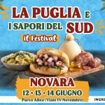 NOVARA – LA PUGLIA E I SAPORI DEL SUD | il Festival Potrebbe essere un'immagine raffigurante il seguente testo "LA PUGLIA E ISAPORI DEL SUDK il Festival ۶۱ STREET STREETFOOD FOOD SPECIALITÀ DEL SUD ITALIA מי MUSICA ESIBIZIONI, ESIBIZIONI,DANZE DANZE E LABORATORI ATTIVITÀ QUIZ TEMA (CON PREMI!) Con Patrocinio del Comune d di Novara NOVARA 12•13-14 13. O 14 GIUGNO 12• Parco Allea (Viale IVNovembre) SHOW SHOWCOOKING COOKING SEGRETI DELLA TRADIZIONE INGRESSO GRATUITO Tipico eκ"
