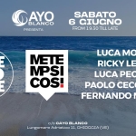 NOVE ZERO NOVE & METEMPSICOSI ★ Cayo Blanco Sottomarina VE Potrebbe essere un'immagine raffigurante il seguente testo "AYO BLANCO GAYO BLAN PRESENTA SABATO 6 CIUGNO FROM 19:30 TILL FROM19:30TILLLATE LATE NOVE ZERO NOVE METE MPSI COS! LUCA MORRIS RICKY LE ROY LUCA PECHINO PAOLO CECCHETTO FERNANDO MONFELI c/o CAYO BLANCO Lungomare Adriatico 11, CHIOCGIA (VE)"