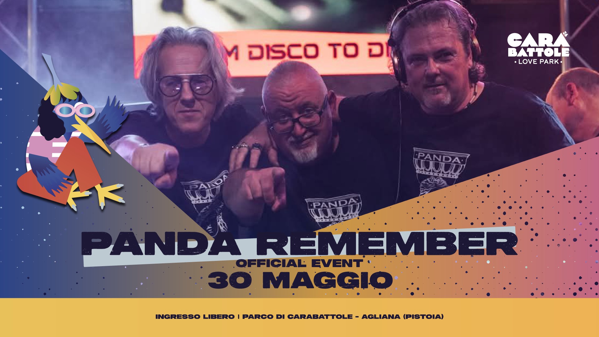 Evento Panda Remember – Official Event – Carabattole Love Park Locandina Panda Remember – Official Event – Carabattole Love Park - sabato 30 maggio ore 21:00 - 23:00