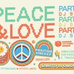 PEACE & LOVE PARTY ✺ PARCO TITTONI Potrebbe essere un disegno raffigurante testo