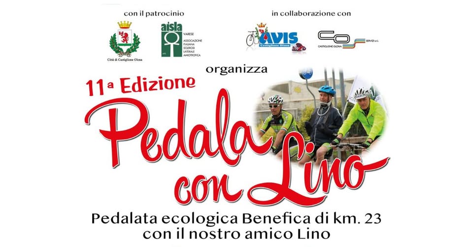 Evento Pedala con Lino – XI edizione Locandina Pedala con Lino – XI edizione - domenica 31 maggio ore 08:30 - 10:30