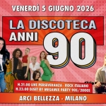Perseveranza Live + La Discoteca Anni 90 by Megamix | Milano, Arci Bellezza Potrebbe essere un contenuto di pop art raffigurante una o più persone e il seguente testo "VENERDÌ 5 GIUGNO 2026 POWERED BY RMUSZBSI MEGAMIX WTE LA DISCOTECA ANNI 90 90S 2000S DJ PROIEZIONI GADGET GADGET& PROIEZIONI GASETCON SETCO SET CON 0 INGRESSO RISERVATO INGRISSDRISENVATDANSOCIARCI 50C ARCI H.21.00 LIVE PERSEVERANZA ROCK ΑΠΑΝΟ H.23.00 DJSET BY MEGAMIX PARTY 90S/ 905/2000S ARCI BELLEZZA MILANO Bellezza VIAAJDIO> DICE"