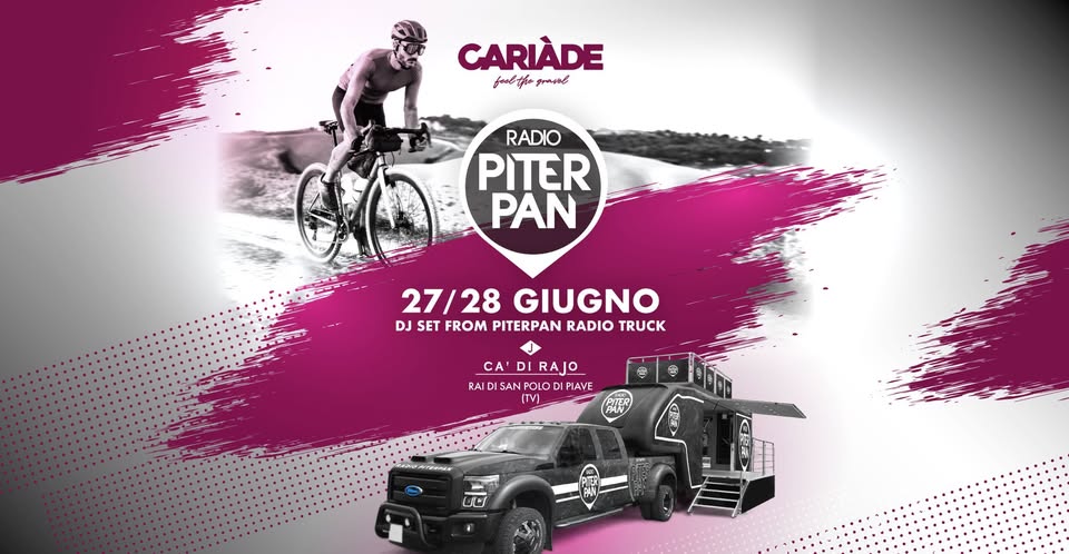 Evento Piterpan Dj Set – Cariàde Feel the Gravel Cá di Rajo – Rai di San Polo di Piave TV Locandina Piterpan Dj Set – Cariàde Feel the Gravel Cá di Rajo – Rai di San Polo di Piave TV - da sabato 27 giugno - domenica 28 giugno 2026 ore 18:00 ore 20:00