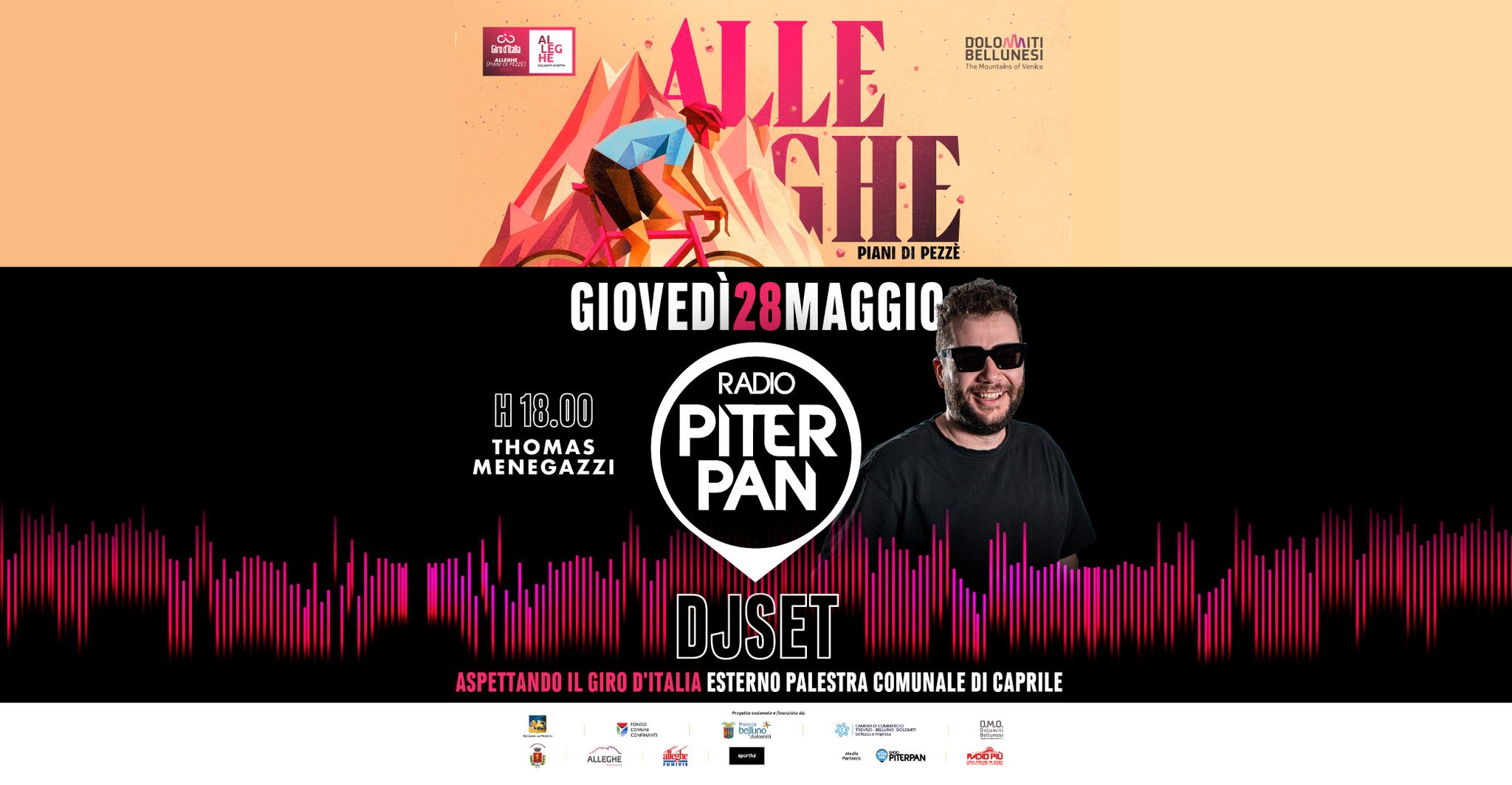 Piterpan Dj Set @ Pink Ice Party | Palestra Comunale – Caprile di Alleghe BL Potrebbe essere un'immagine raffigurante testo