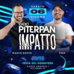 Piterpan Impatto @ Festa del Donatore | Villorba TV Potrebbe essere un'immagine raffigurante il seguente testo "SABATO 06 GIUGNO RADIO PITERPAN ΙΜΡΑΤΤΩ ው nITU MARCO MARCOBOFFO BOFFO AVIS FESTA TADELDONATORE DEL DONATORE PIAZZA PIAZZAUMBERTO| UMBERTO VILLORBATV TV FEDE"