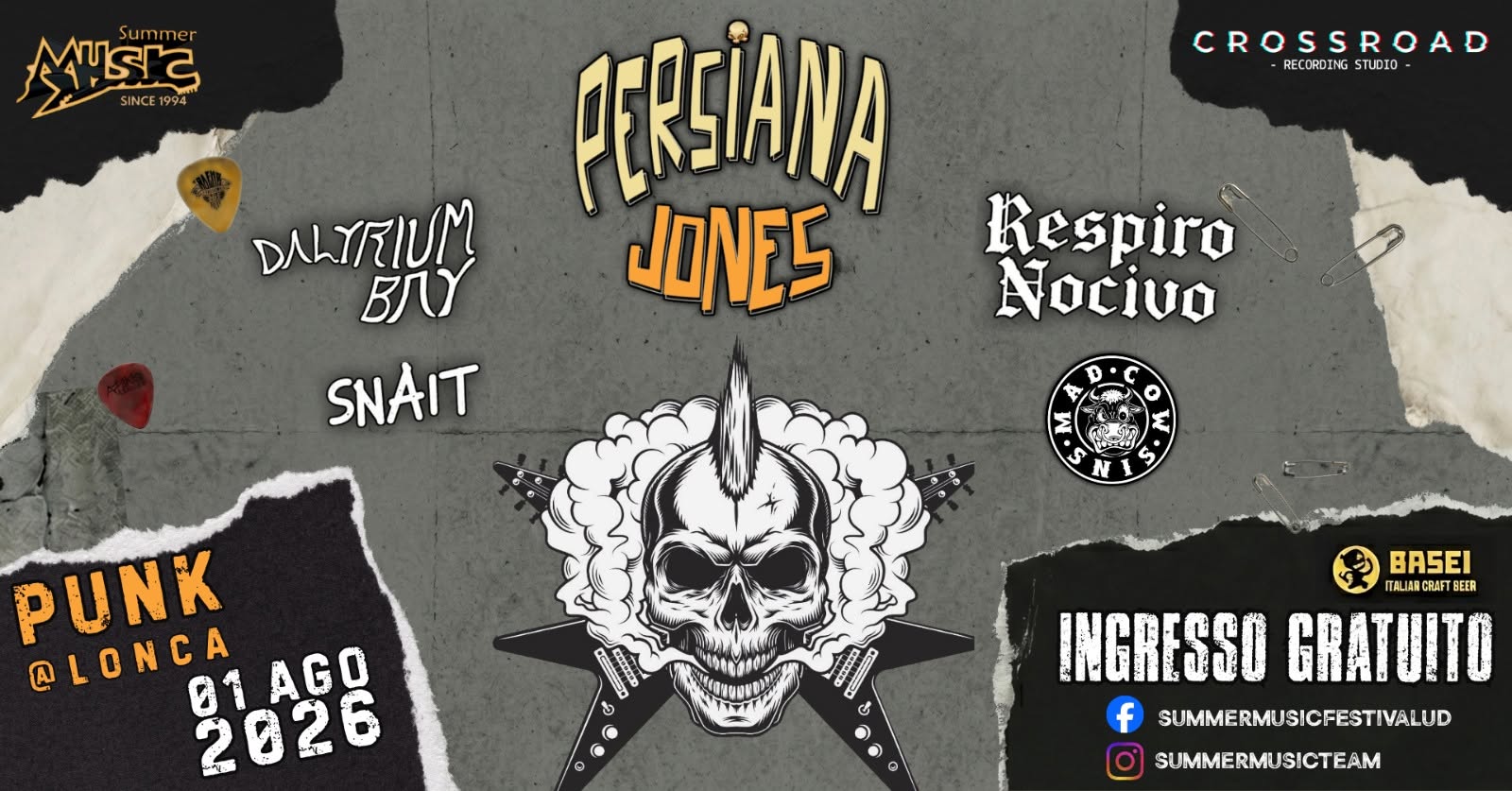 Evento Punk@Lonca 2026 Locandina Punk@Lonca 2026 - sabato 1 agosto ore 18:00 - 20:00