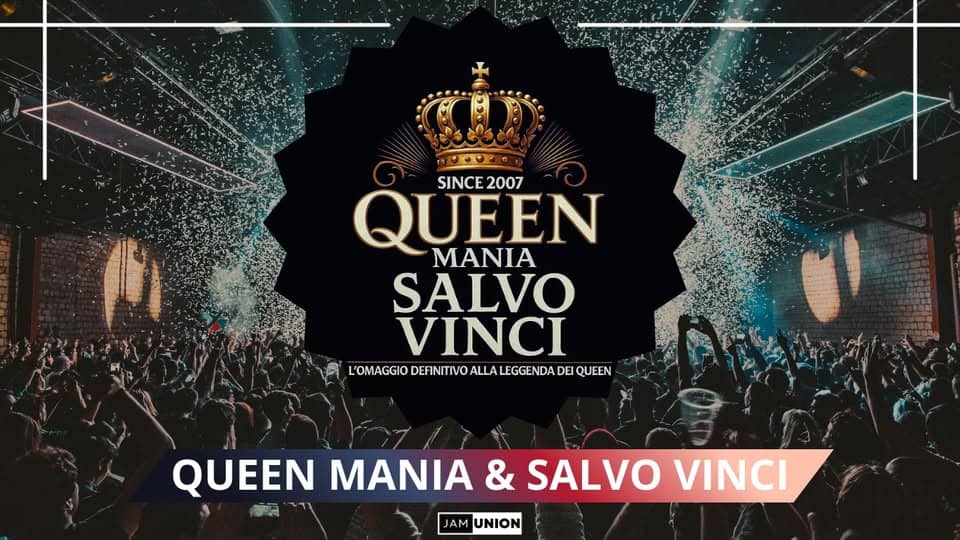 QueenMania | Fidenza Village Flower Power (PR) Potrebbe essere un'immagine raffigurante il seguente testo "SINC SINCE SINCE2007 2007 QUEEN MANIA SALVO VINCI L'OMAGGIO DEFINITIVO ALLA LEGGENDA LEOMAGIDEINTIOALALEGENDADEQUEN DEI QUEEN QUEEN MANIA & SALVO VINCI JAMUNION JAM UNION"