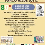 Reading teatrale – 80° anniversario voto alle donne Reading teatrale – 80° anniversario voto alle donne a Settimo Torinese (TO) il 2 giugno 2026