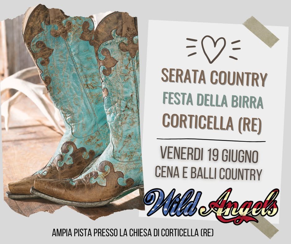 Evento Reggio Emilia Country, festa country a Corticella Locandina Reggio Emilia Country, festa country a Corticella - venerdì 19 giugno ore 20:00 - 22:00
