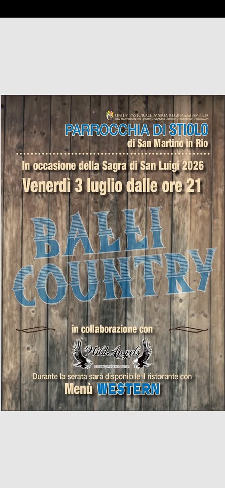 Evento Reggio Emilia Country, Stiolo Locandina Reggio Emilia Country, Stiolo - venerdì 3 luglio ore 01:00 - 03:00