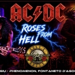 ROSES FROM HELL – double tribute to the best of Rock N Roll, PHENOMENON, Fontaneto d’Agogna (NO) Potrebbe essere un'immagine raffigurante chitarra e testo